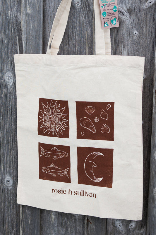 Organic Cotton Tote Bags (handprinted)