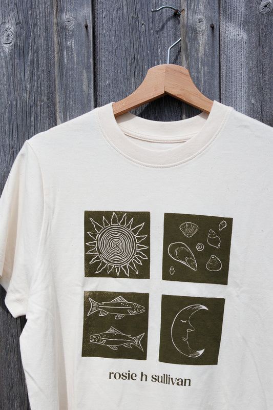 Cotton Tee (handprinted)