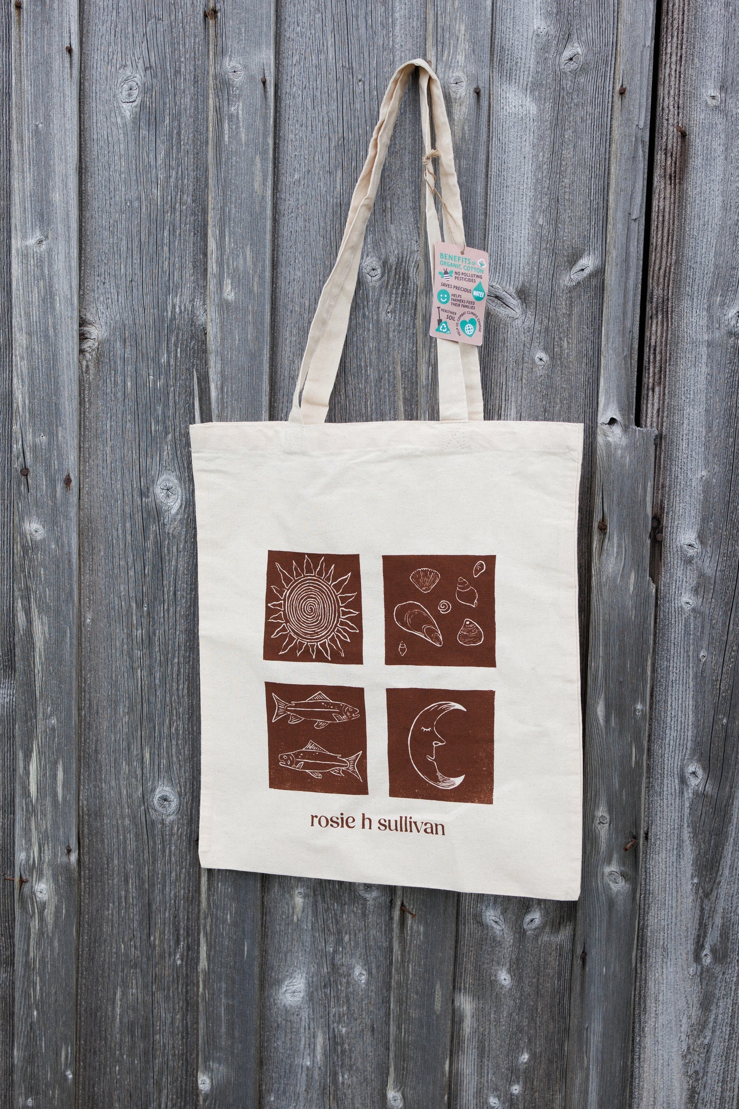 Organic Cotton Tote Bags (handprinted)